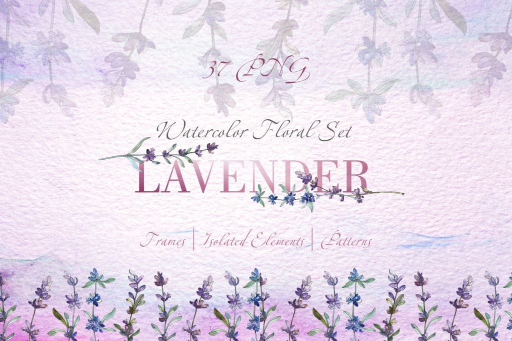 Lavender Violet Watercolor png Digital