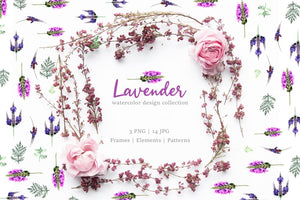 lavender Watercolor png Digital