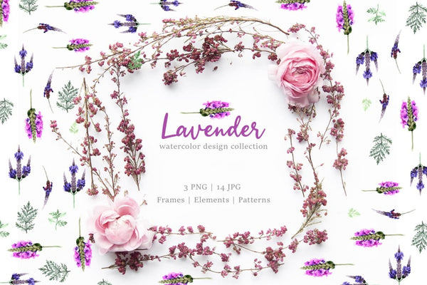 lavender Watercolor png Digital