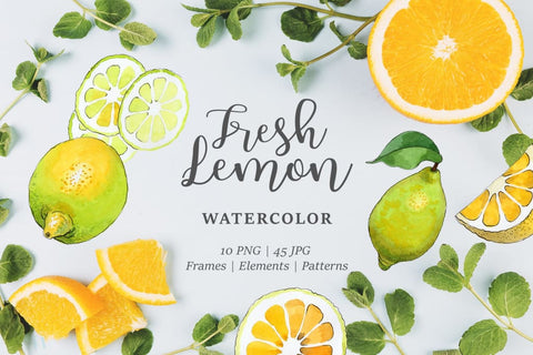 Lemon Watercolor png Digital