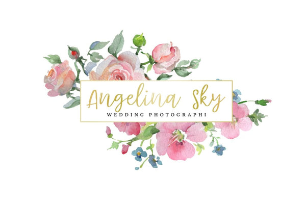 logo pink and purple hibiscus Watercolor png Flower