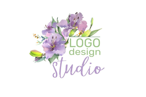 logo pink and purple hibiscus Watercolor png Flower