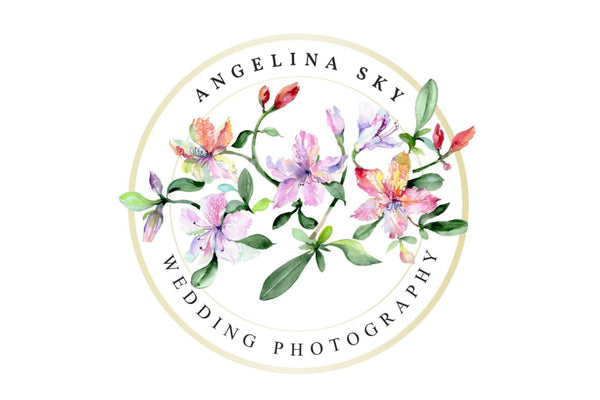 LOGO with alstroemerias Watercolor png Flower