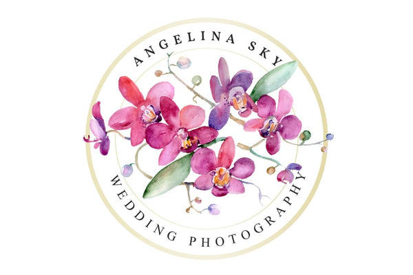 LOGO with pink orchids Watercolor png Flower