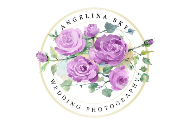 LOGO with purple roses Watercolor png Flower