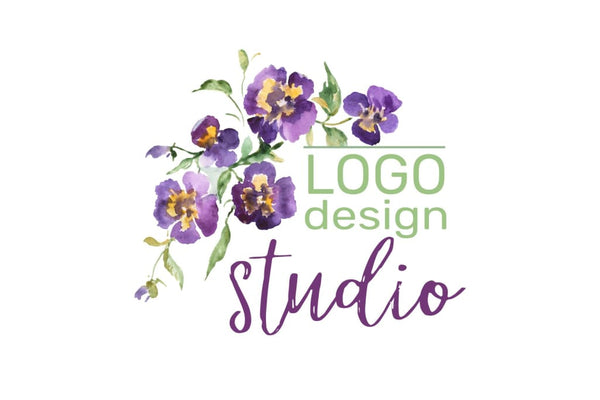 LOGO with violas Watercolor png Flower