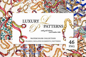 Luxury golden chains and belts Digital
