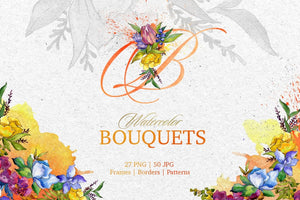 Magic bouquet Watercolor png Digital
