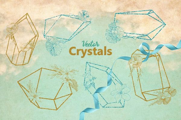 Magic Crystals Vector Design Set Digital
