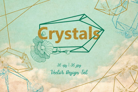 Magic Crystals Vector Design Set Digital
