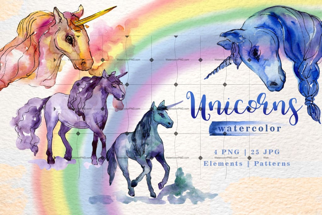 Magnificent Set Of 29 Marvelous Unicorns Digital
