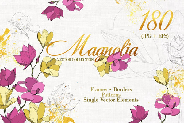Magnolia Vector Set Digital