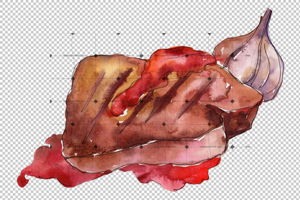 Meat Steaks Png Watercolor Set Digital