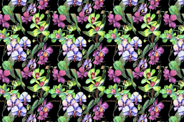 Orchid green flowers PNG watercolor set Digital