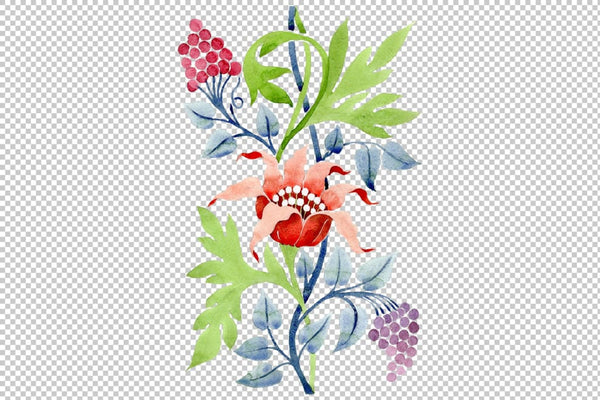 Ornament flower Aromas of nature watercolor png Flower