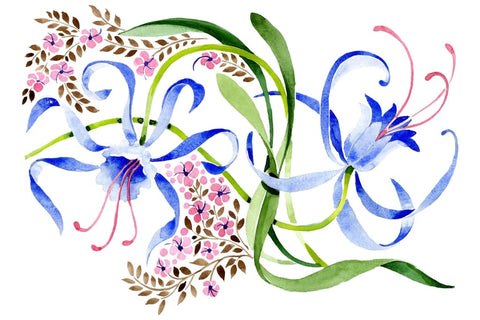 Ornament from a flower plant watercolor png Flower