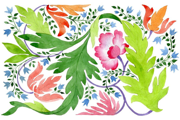 Ornament of wildflowers watercolor png Flower