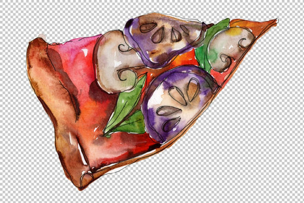Pizza Margherita watercolor png Flower