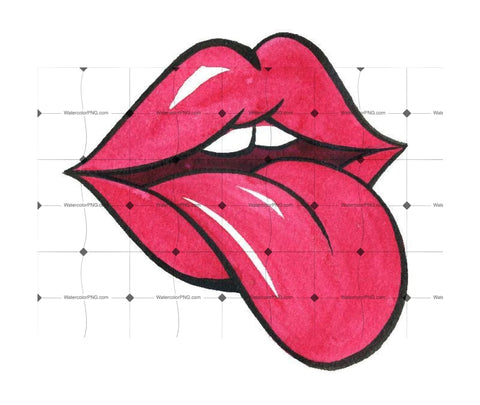 Red Lips Watercolor Png Design