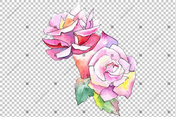 Red Roses Watercolor Flowers Png Flower