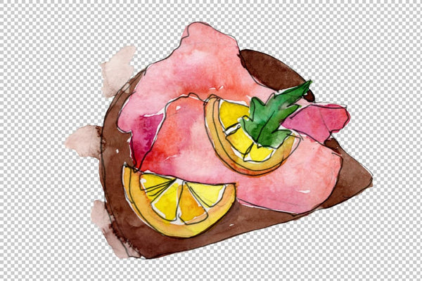 Sandwich Muffuletta watercolor png Flower