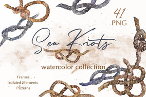 Sea Knots Watercolor png Digital