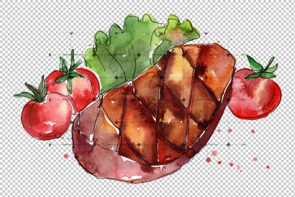 Steak Watercolor png Flower