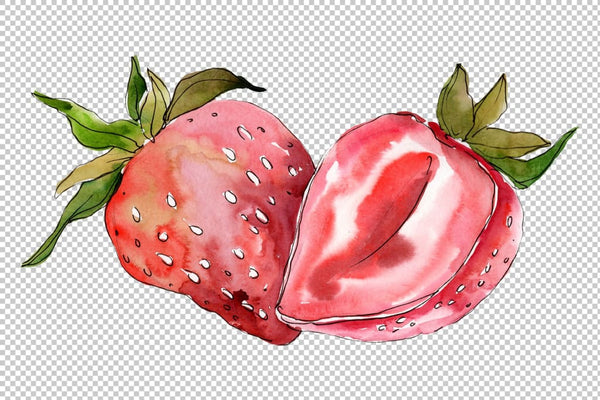 Strawberry Marmolada watercolor png Flower