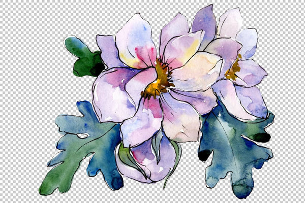 Stylish bouquet of flowers Cleopatra watercolor PNG Flower