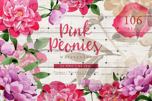 Sweet 85 Pink Peonies Png Files Digital