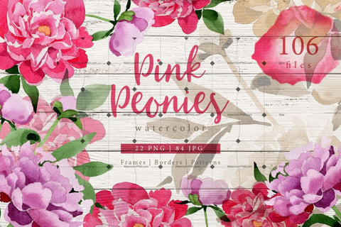 Sweet 85 Pink Peonies Png Files Digital