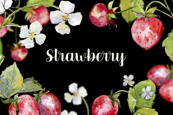 Sweet Watercolor Strawberry PNG Digital