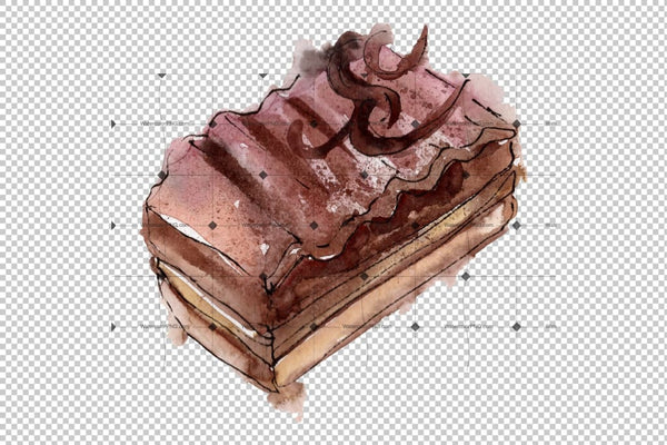 Sweet Yummy Cake Watercolor Png Flower