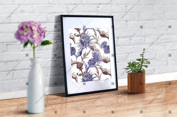 Thistle Flowers Collection Png Watercolor Set Digital