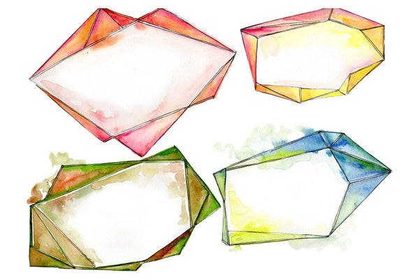Tourmaline crystals Watercolor png Flower