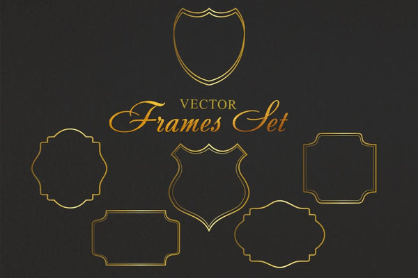 Vintage frames for monograms gold Flower