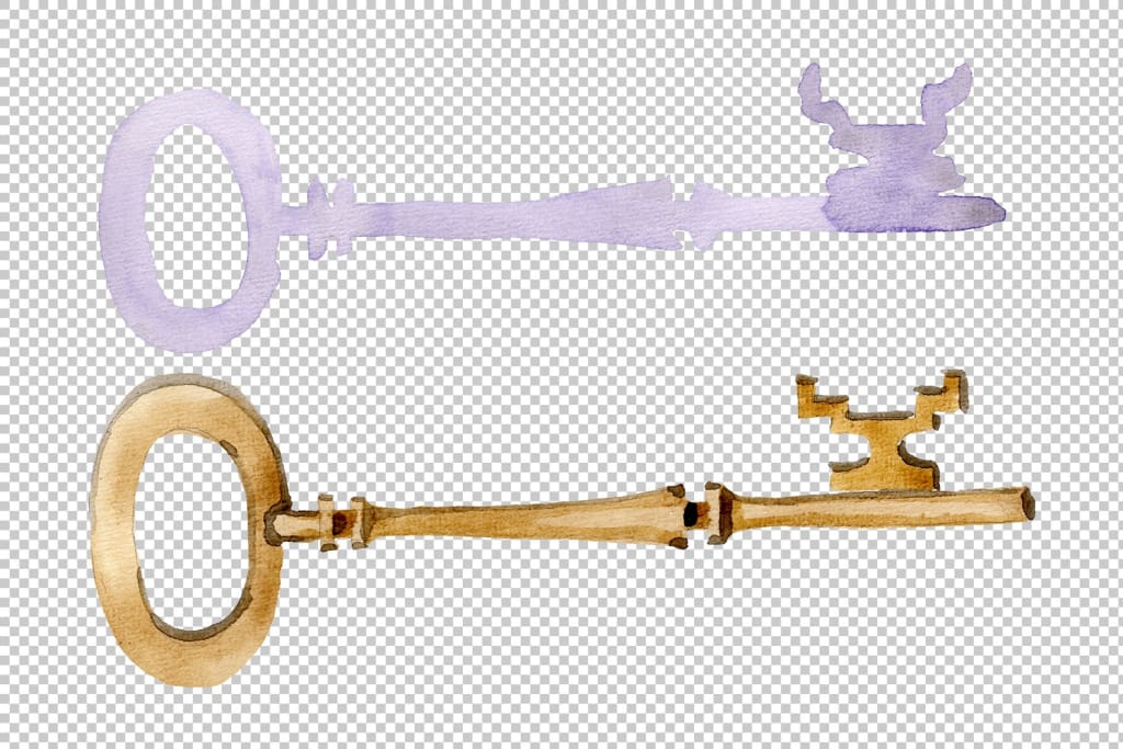 Vintage key magic watercolor png – WatercolorPNG
