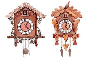 Vintage wall clock watercolor png Flower