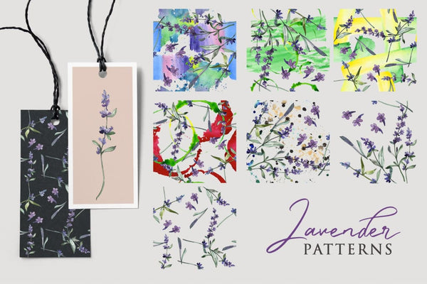 Watercolor Lavender PNG collection Digital