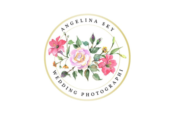 Watercolor logo pink wildflowers Design