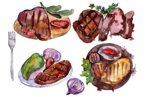 Watercolor Steaks PNG Flower