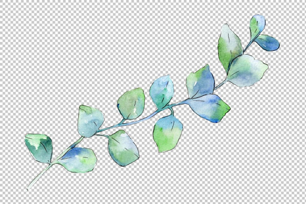 Watercolor wreath of branches png Flower