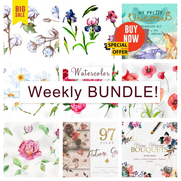 Weekly watercolor bundle 20/09/19 Bundle