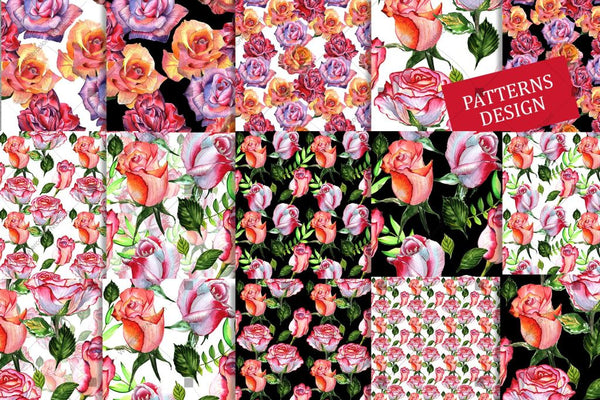 Wonderful Roses Png Watercolor Flower Set Digital