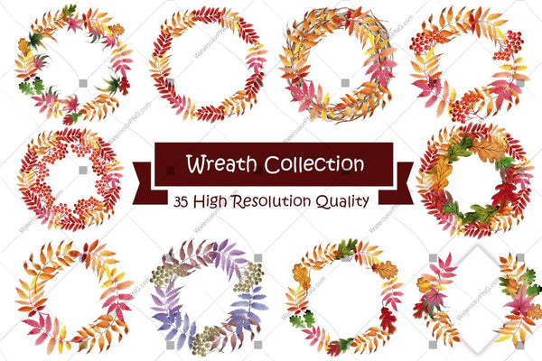 Wreath Collection Png Watercolor Set Digital